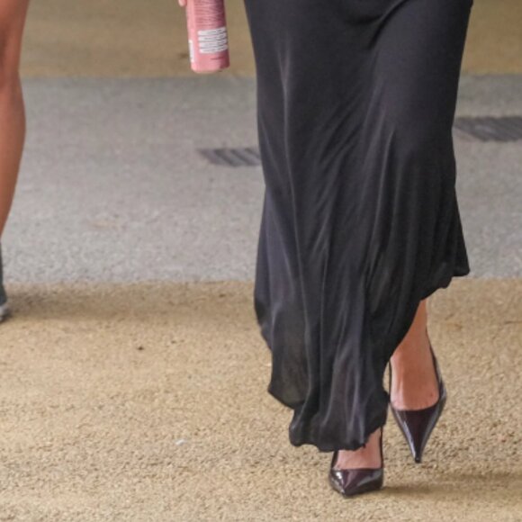 SAINT LAURENT VENDOME 110MM SLINGBACK PUMPS GLAZED LEATHER IN BLACK SIZE 37 NIB - Picture 6 of 6